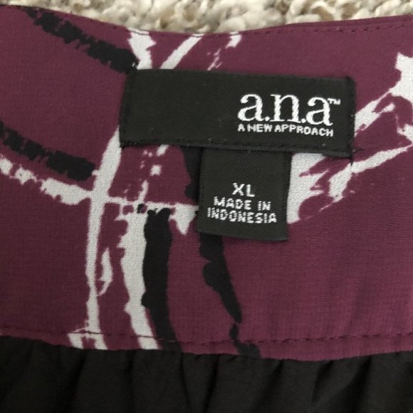 ana long sleeve semi sheer line blouse top size xl  Circle Design Pattern - Picture 6 of 10